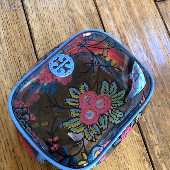 NWT Tory Burch floral clear cosmetic travel pouch - Picture 3 of 6